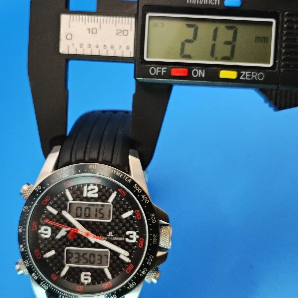 Vintage 2010 Jacques LeMans Formula 1 Ani-Digi Dual Time 43mm Mens Quartz Watch